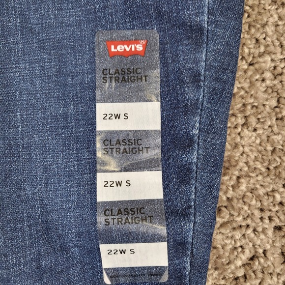 Levi's Womens Classic Straight Jeans Mid Rise Hyper Soft Stretch 22W S Dark Wash - Picture 4 of 13